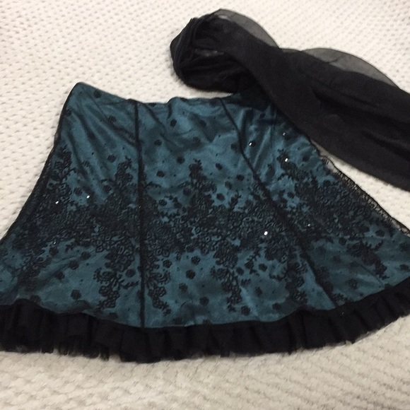 Adrianna Papell Dresses & Skirts - Adriana Papell Black Blue Evening Essentials Skirt